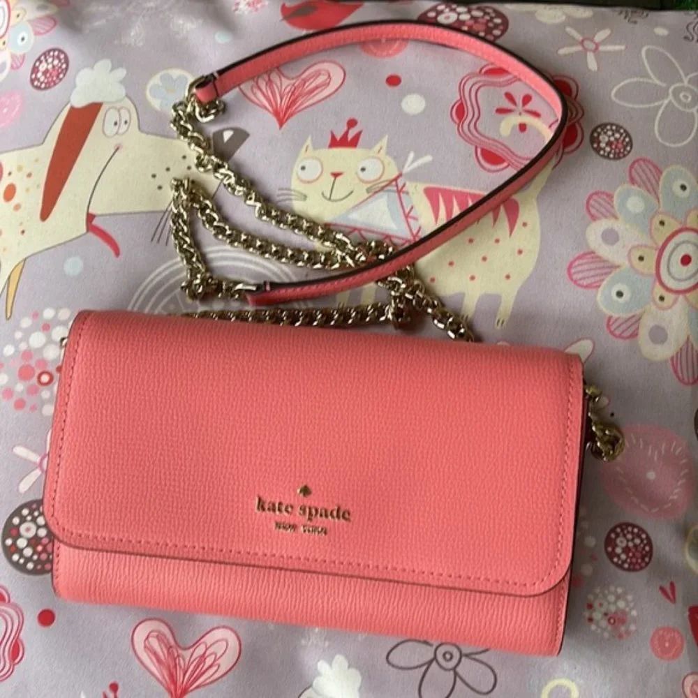 Kate Spade Chain Wallet Crossbody Clutch Pink